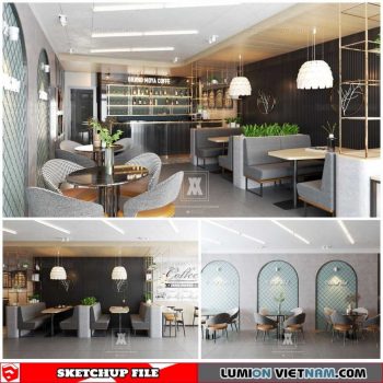 Coffee room - Sketchup Interior Scene By Ha Anh