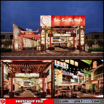 Restaurant - Sketchup Interior Scene By Duong Duong