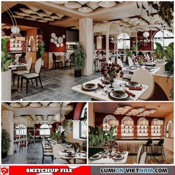 Restaurant - Sketchup Interior Scene By Pham Hai Hoang