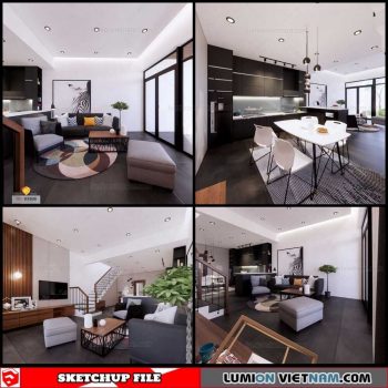 Living- Kitchenroom - Sketchup Interior Scene By Gi Trap