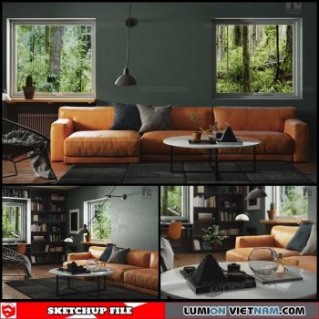 Livingroom - Sketchup Interior Scene By Trung Do