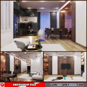 Living- Kitchenroom - Sketchup Interior Scene By Tam Le