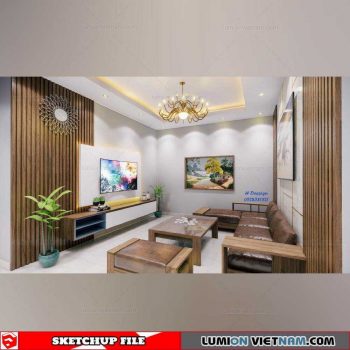 Livingroom - Sketchup Interior Scene By Hoang Nguyen