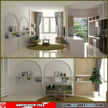 Livingroom - Sketchup Interior Scene By Huy Ho