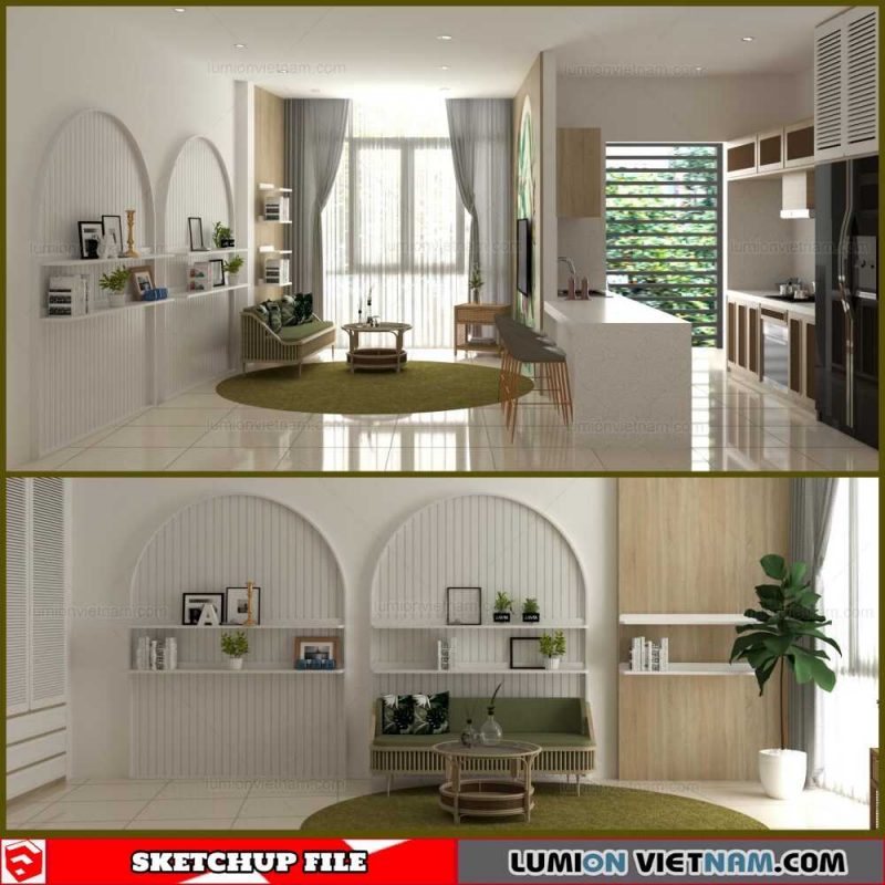 Livingroom - Sketchup Interior Scene By Huy Ho