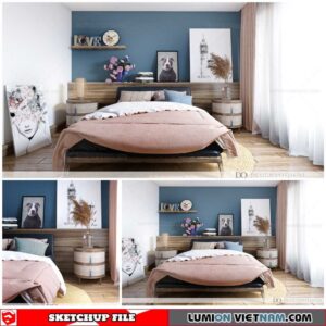 Bedroom - Sketchup Interior Scene By Nguyen Dinh Quoc