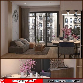 Apartment - Sketchup Interior Scene By Le Anh Art