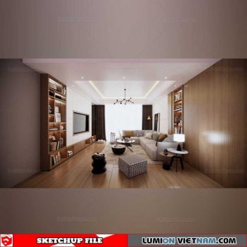 Livingroom - Sketchup Interior Scene By Thang Tran