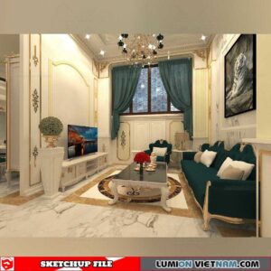 Livingroom - Sketchup Interior Scene By Huy Huy Ho