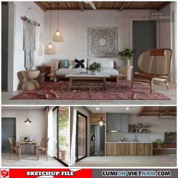 Apartment - Sketchup Interior Scene By Dang Khoa
