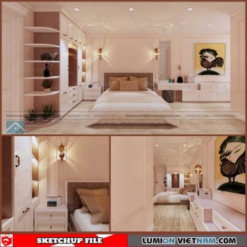 Bedroom - Sketchup Interior Scene By Tran Ngoc Quang Huy