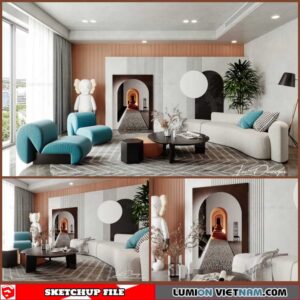 Livingroom - Sketchup Interior Scene By ChungLee