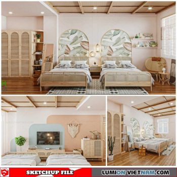 Homestay - Sketchup Interior Scene By Vo Hoang Hieu