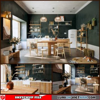 Kitchenroom - Sketchup Interior Scene By DatHouzz