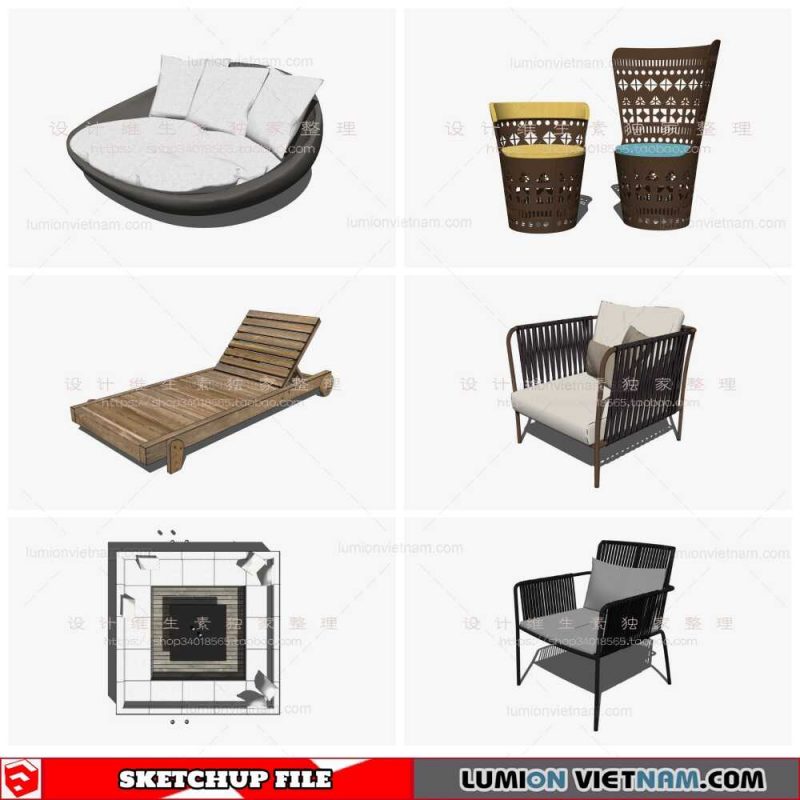 Outdoor Chair - Sketchup Models By Cuong Covua