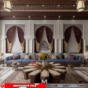 Living room - Sketchup Interior Scene By Mustafa Osman