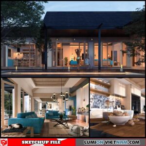 Living room - Sketchup Interior Scene By Nguyen Dinh Quoc