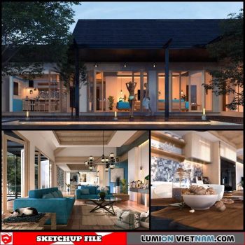 Living room - Sketchup Interior Scene By Nguyen Dinh Quoc