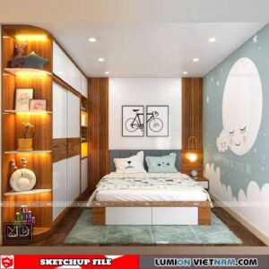 Bedroom Girls - Sketchup Interior Scene By Dai Ca