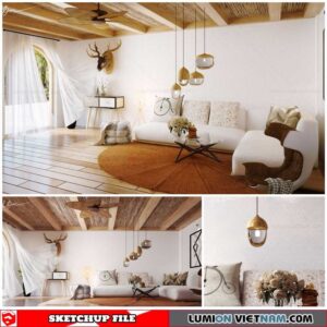 Living room - Sketchup Interior Scene By Nguyen Dinh Quoc