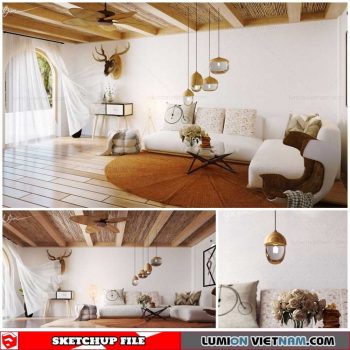 Living room - Sketchup Interior Scene By Nguyen Dinh Quoc