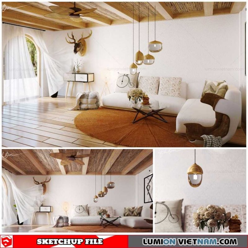 Living room - Sketchup Interior Scene By Nguyen Dinh Quoc