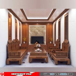 Living room - Sketchup Interior Scene By Nghia Pham