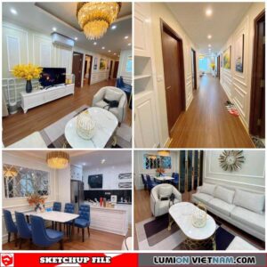 Living room - Sketchup Interior Scene By Trong Thanh