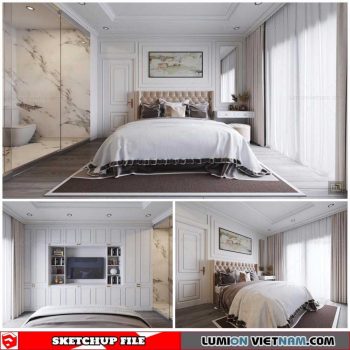 Bedroom - Sketchup Interior Scene By Xuan Khanh