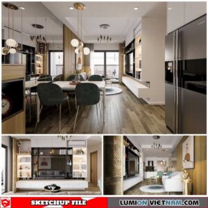 Apartment Room - Sketchup Interior Scene By Nguyen Tan Phuong