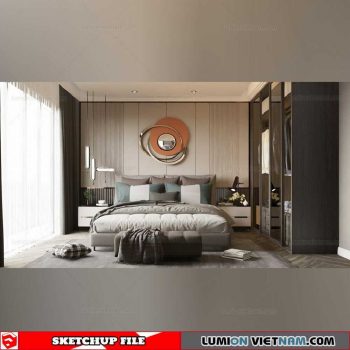 Bedroom - Sketchup Interior Scene By Huy Hieu Lee