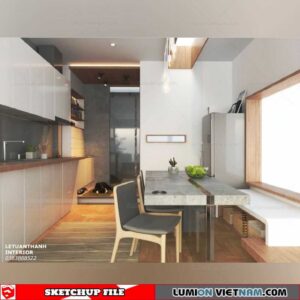 Kitchenroom - Sketchup Interior Scene By Le Tuan Thanh
