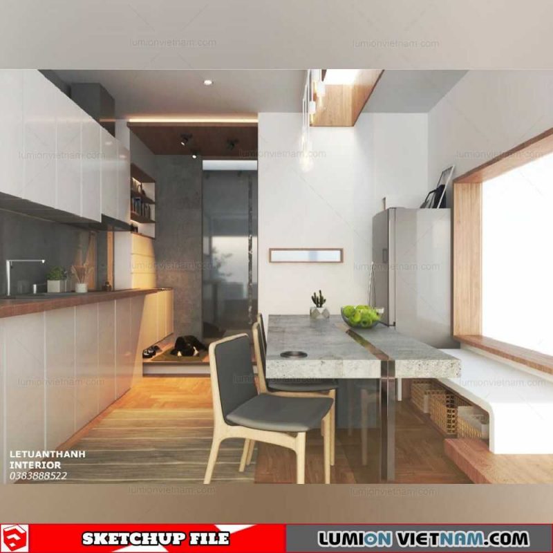 Kitchenroom - Sketchup Interior Scene By Le Tuan Thanh