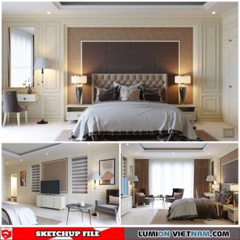 Bedroom - Sketchup Interior Scene By Xuan Khanh