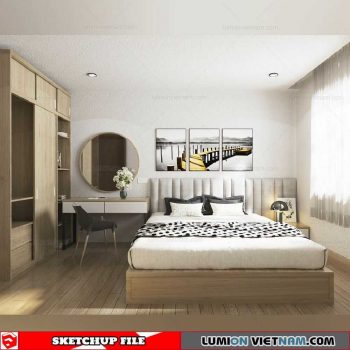 Bedroom - Sketchup Interior Scene By Kts Hai Au