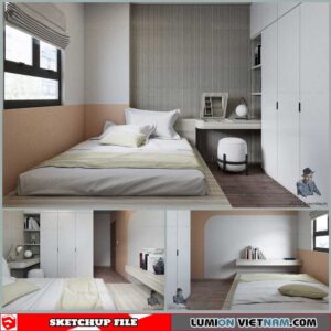 Bedroom - Sketchup Interior Scene By Hoang Thang
