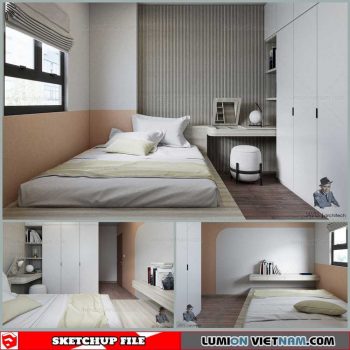 Bedroom - Sketchup Interior Scene By Hoang Thang