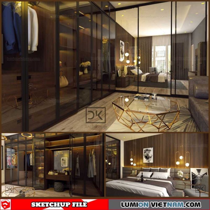 Bedroom Dressingroom - Sketchup Interior Scene By Duc Khanh