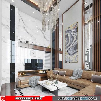 Living room - Sketchup Interior Scene By Xuan Khanh
