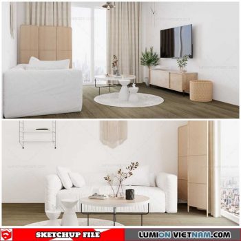 Living room - Sketchup Interior Scene By Nguyen Hung