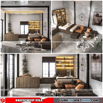 Bedroom - Sketchup Interior Scene By Dai Ca