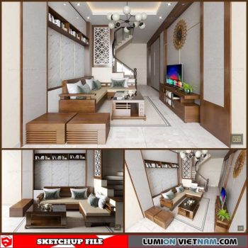 Living Kitchen room - Sketchup Interior Scene By Bap Jang Bo