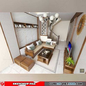 Living room - Sketchup Interior Scene By Xuan Khanh