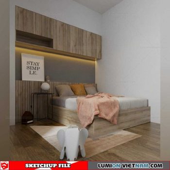 Bedroom - Sketchup Interior Scene By Kts Nghia Than