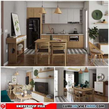 Apartment Room - Sketchup Interior Scene By Nguyen Qaids