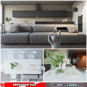 Apartment Room - Sketchup Interior Scene By Quoc Vi Phan