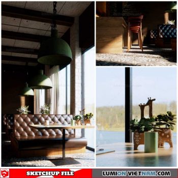 The Coffee - Sketchup Interior Scene By Quang Vinh