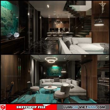 Apartment Room - Sketchup Interior Scene By Ca Dui