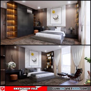 Bedroom - Sketchup Interior Scene By Tuan Arc