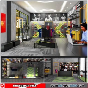 Shoe Shop - Sketchup Interior Scene By Le Thuyen